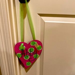 Gently used door hanger, hand painted